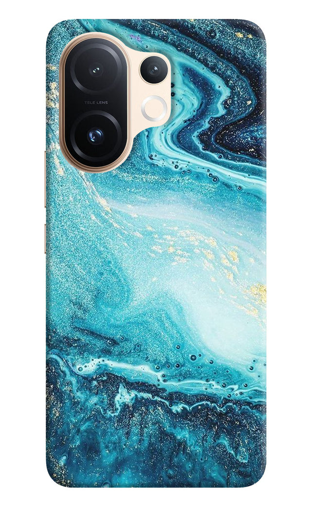 Blue Glitter Marble Vivo T4 Pro 5G Hard Case Back Cover by Casekaro