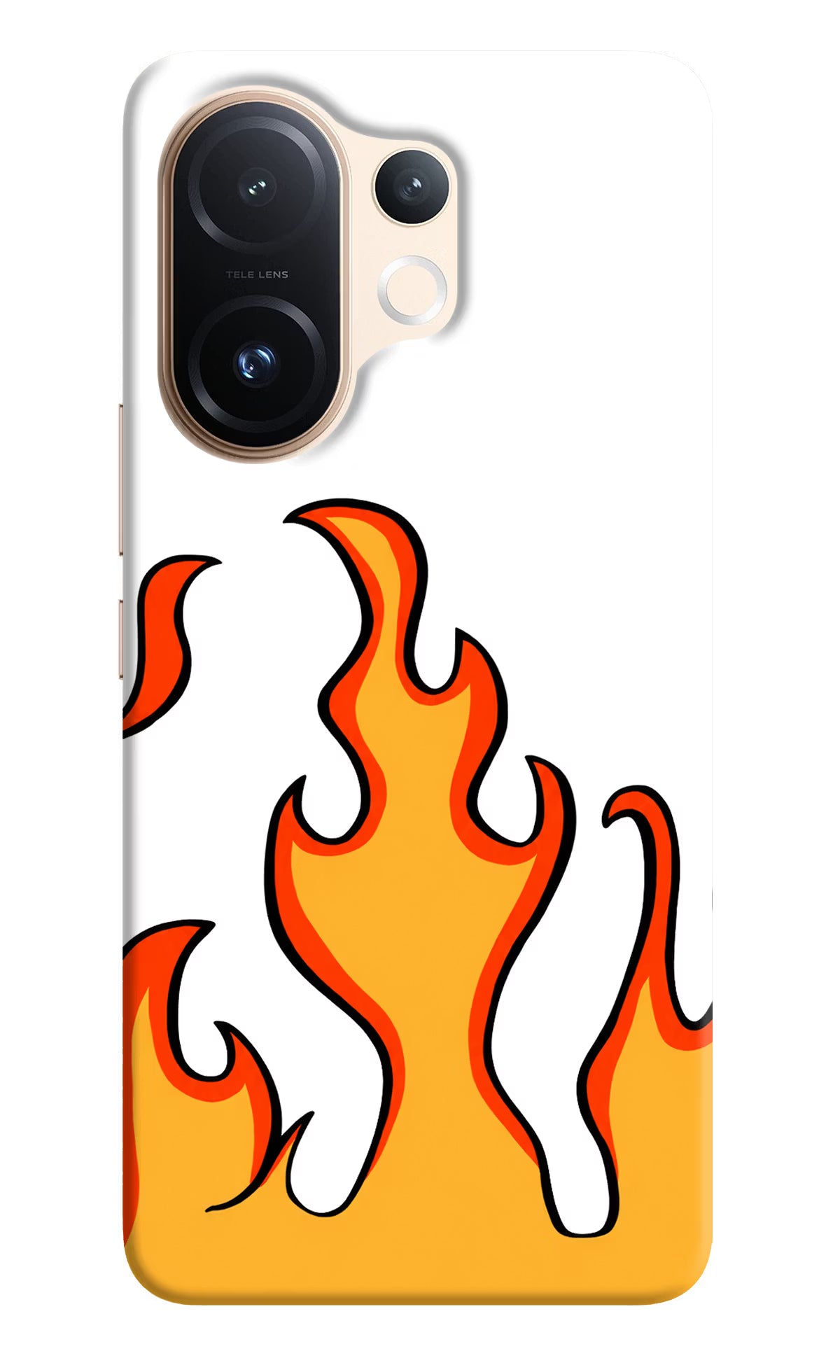 Fired Up – White Vivo T4 Pro 5G Hard Case Back Cover by Casekaro