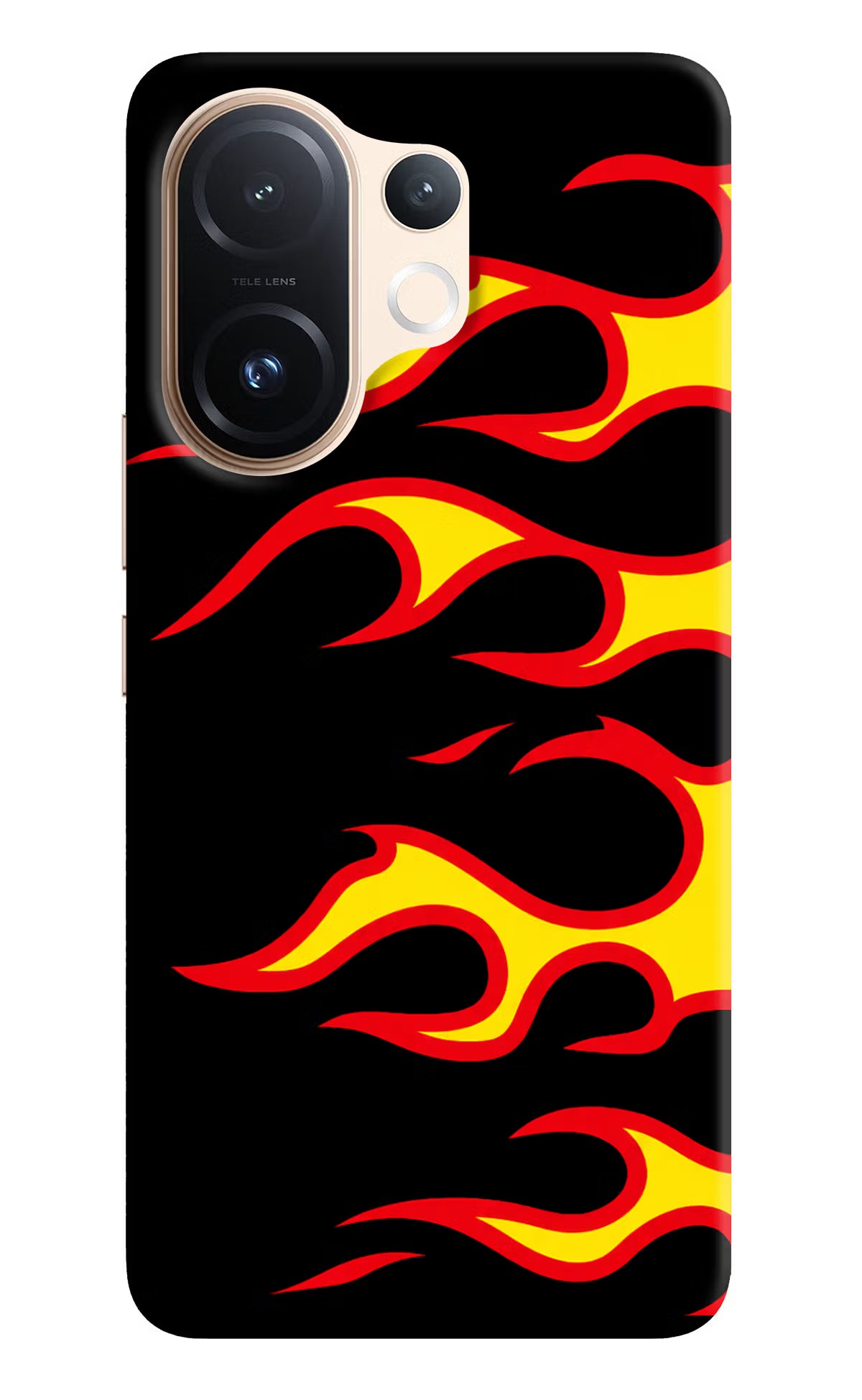 Side Sweep Flames Vivo T4 Pro 5G Hard Case Back Cover by Casekaro
