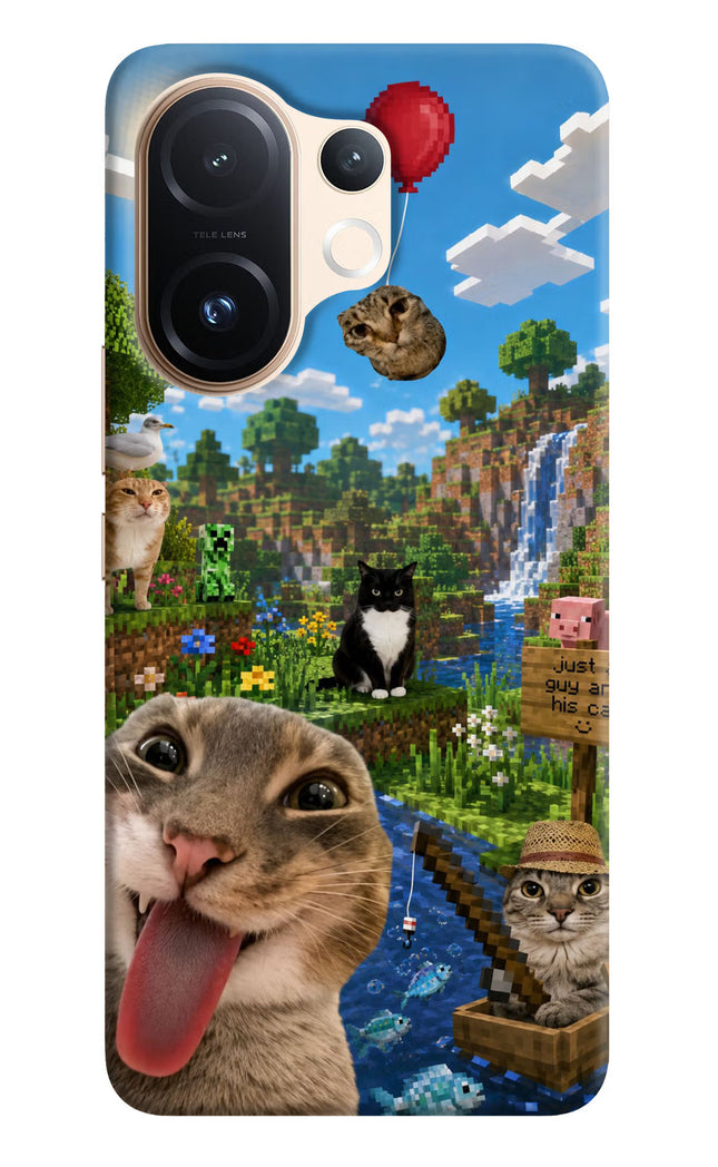 Minecraft Cat Chaos Vivo T4 Pro 5G Hard Case Back Cover by Casekaro