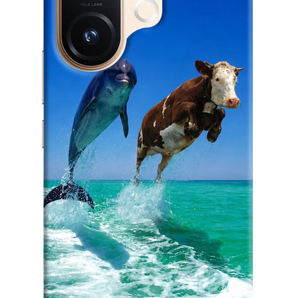 Dolphin vs Cow Vivo T4 Pro 5G Hard Case Back Cover by Casekaro