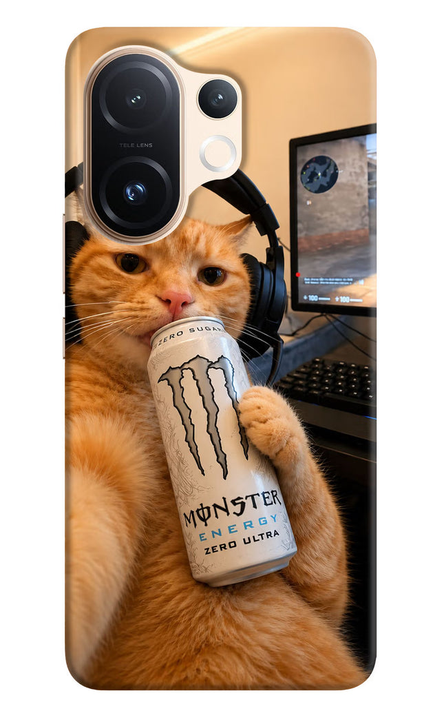 Gamer Cat Energy Vivo T4 Pro 5G Hard Case Back Cover by Casekaro
