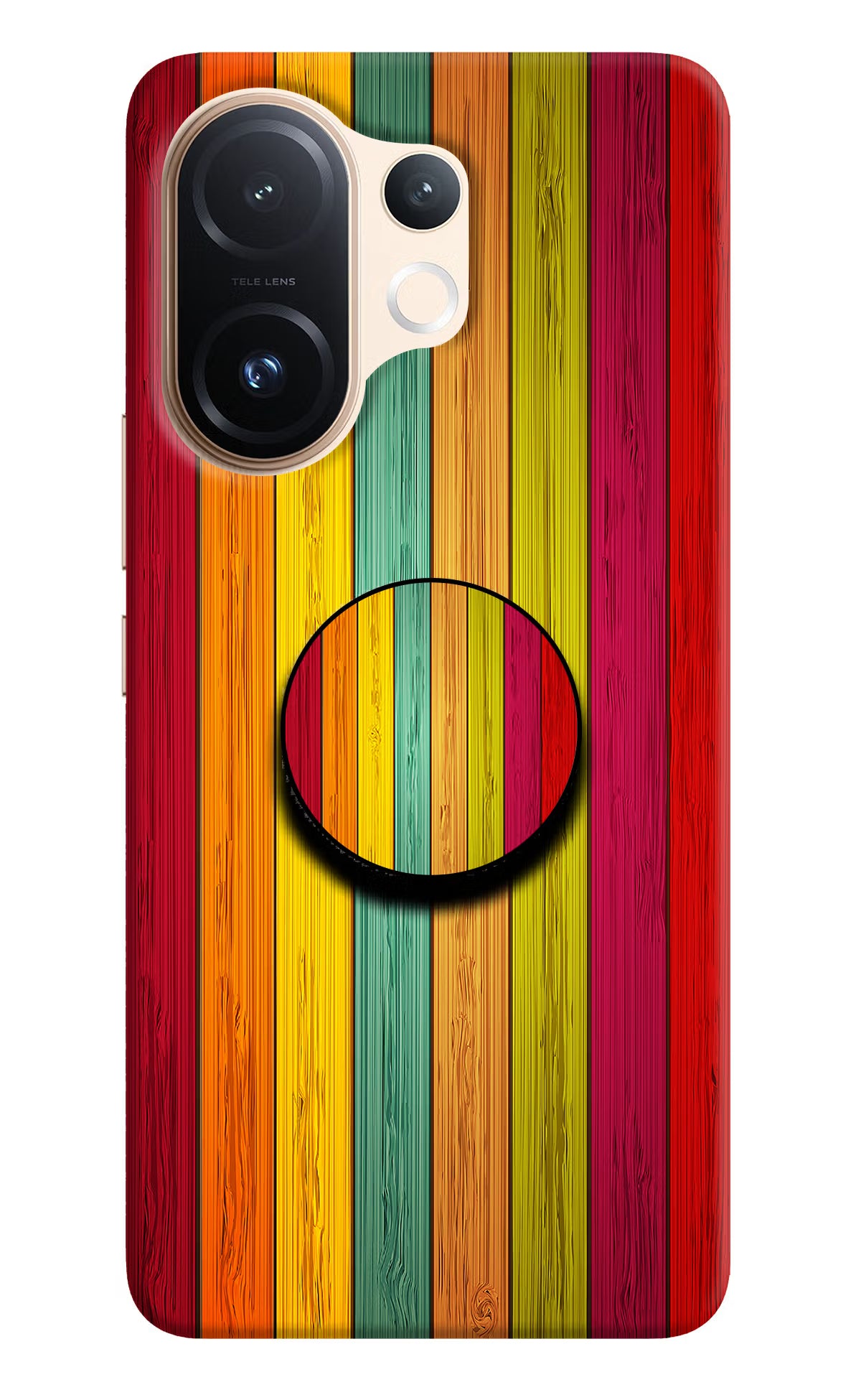 Multicolor Wooden Vivo T4 Pro 5G Pop Case by Casekaro