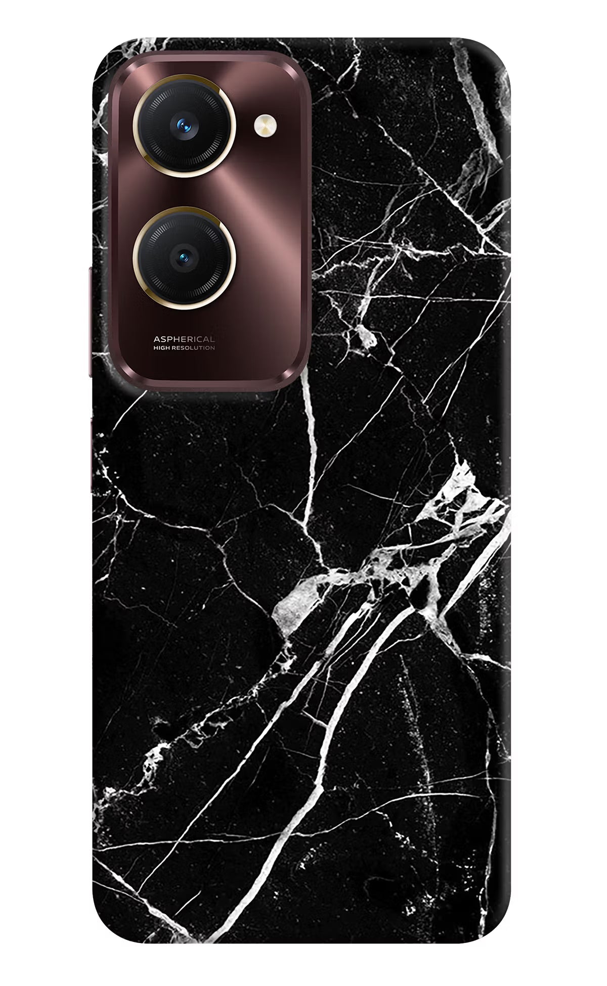 Black Marble Pattern Vivo Y28s 5G Hard Case Back Cover by Casekaro