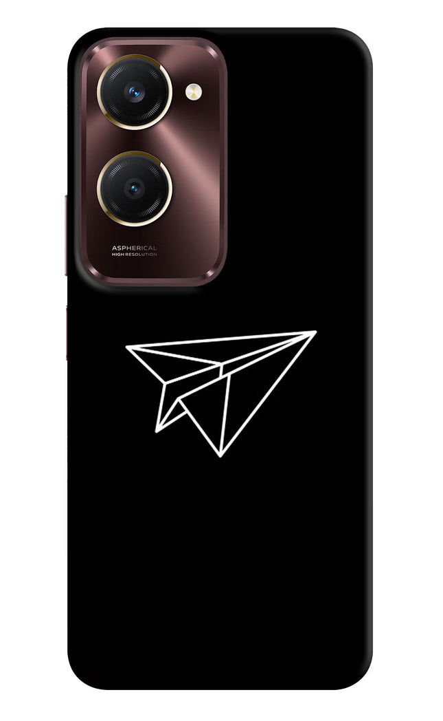 Paper Plane White Vivo Y28s 5G Hard Case Back Cover by Casekaro
