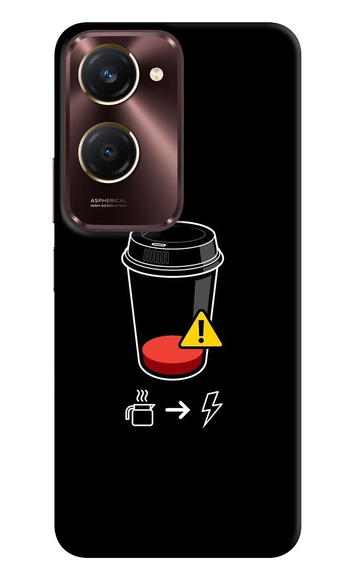 Coffee Vivo Y28s 5G Hard Case Back Cover by Casekaro