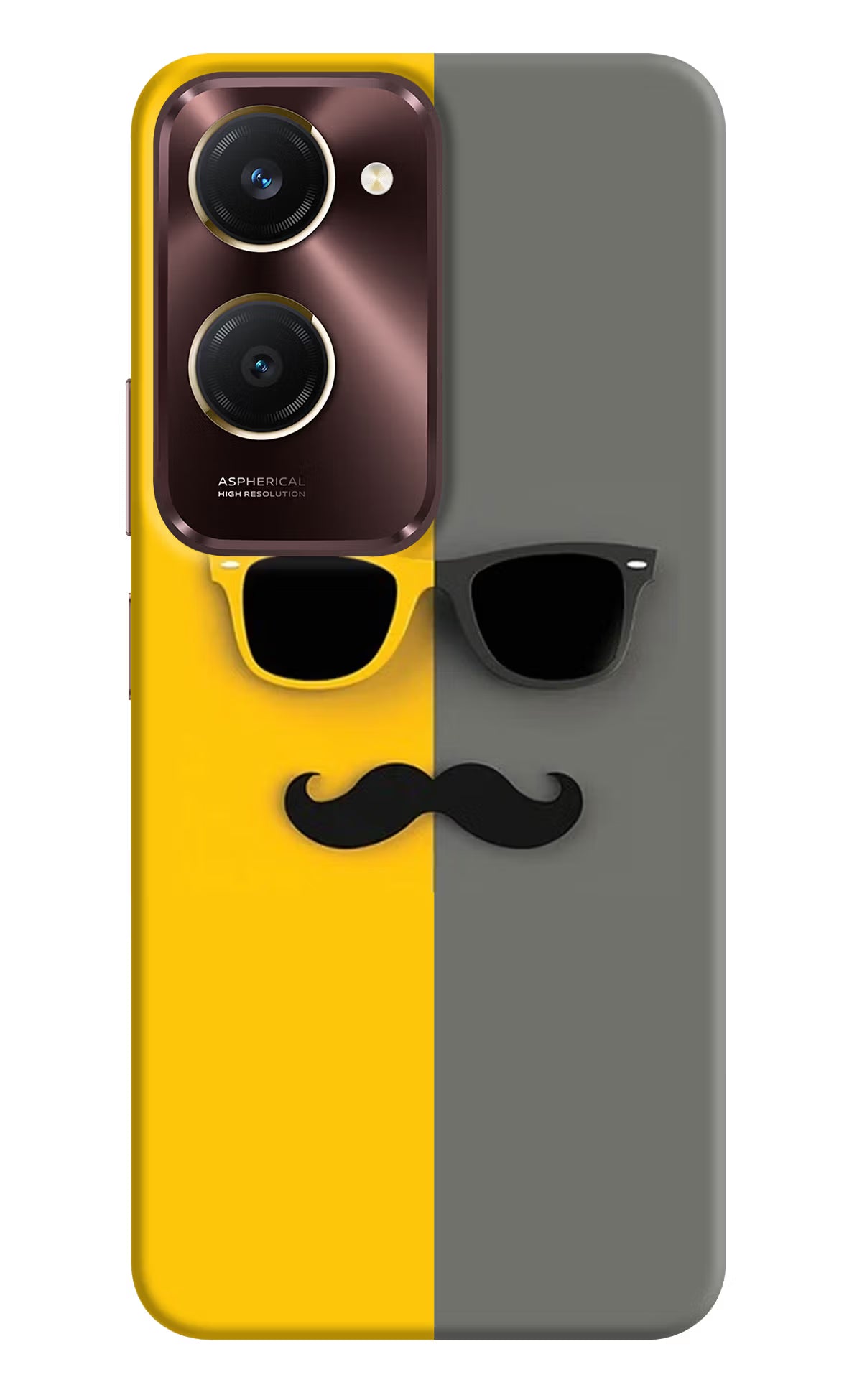 Sunglasses with Mustache Vivo Y28s 5G Hard Case Back Cover by Casekaro