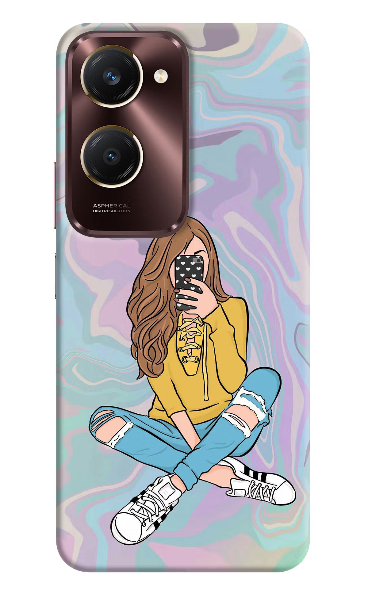 Selfie Girl Vivo Y28s 5G Hard Case Back Cover by Casekaro