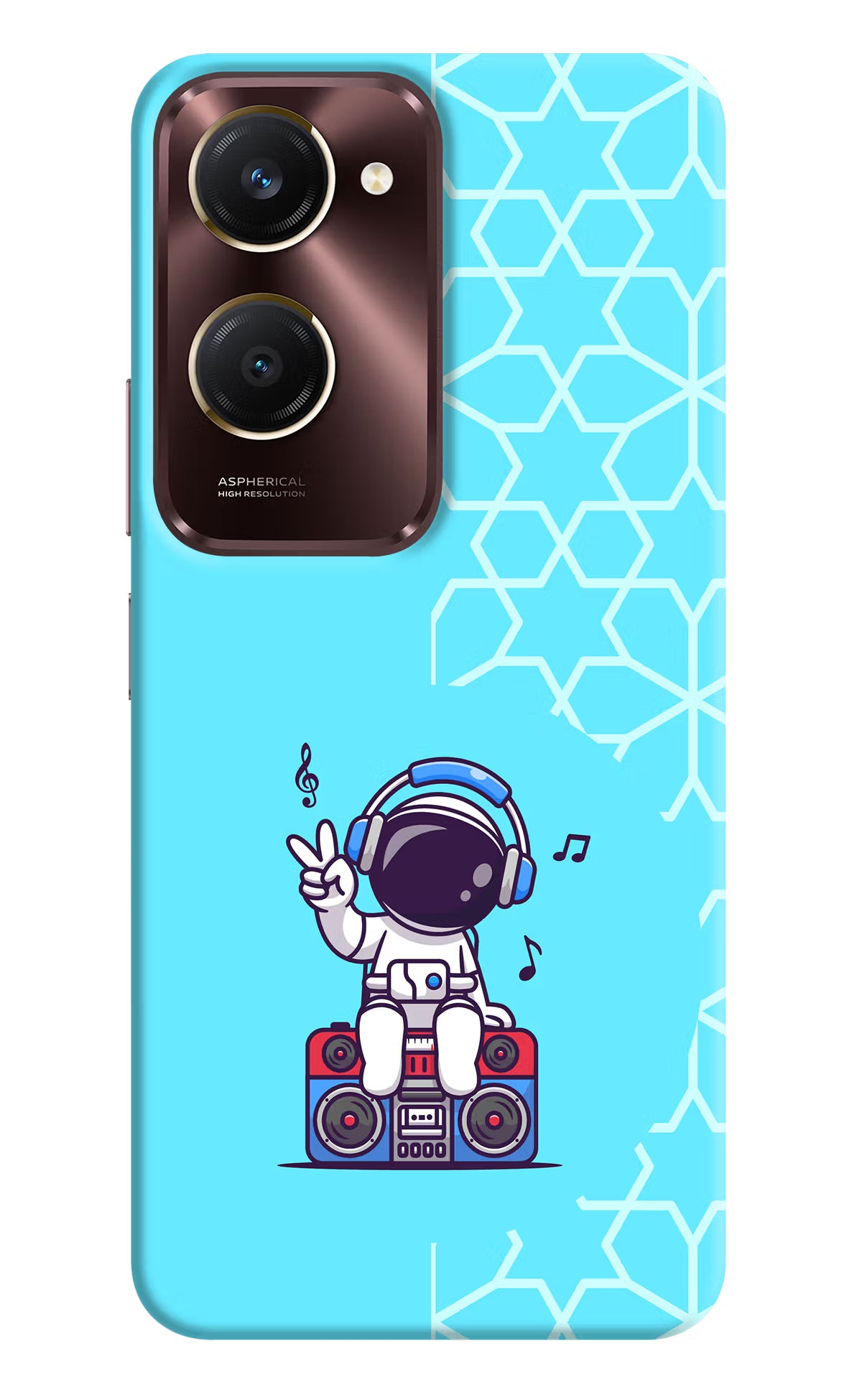 Cute Astronaut Chilling Vivo Y28s 5G Hard Case Back Cover by Casekaro