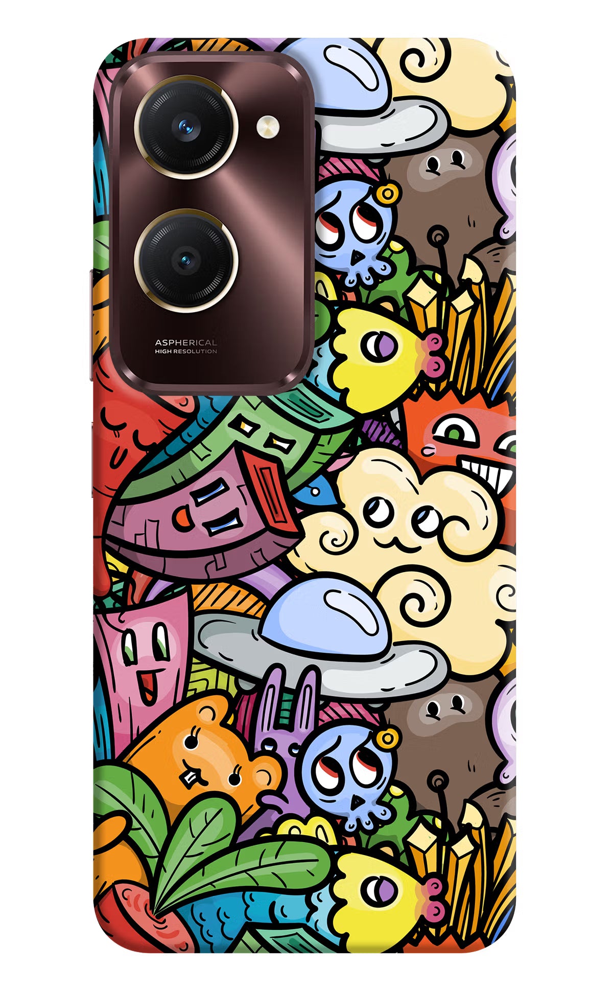 Veggie Doodle Vivo Y28s 5G Hard Case Back Cover by Casekaro