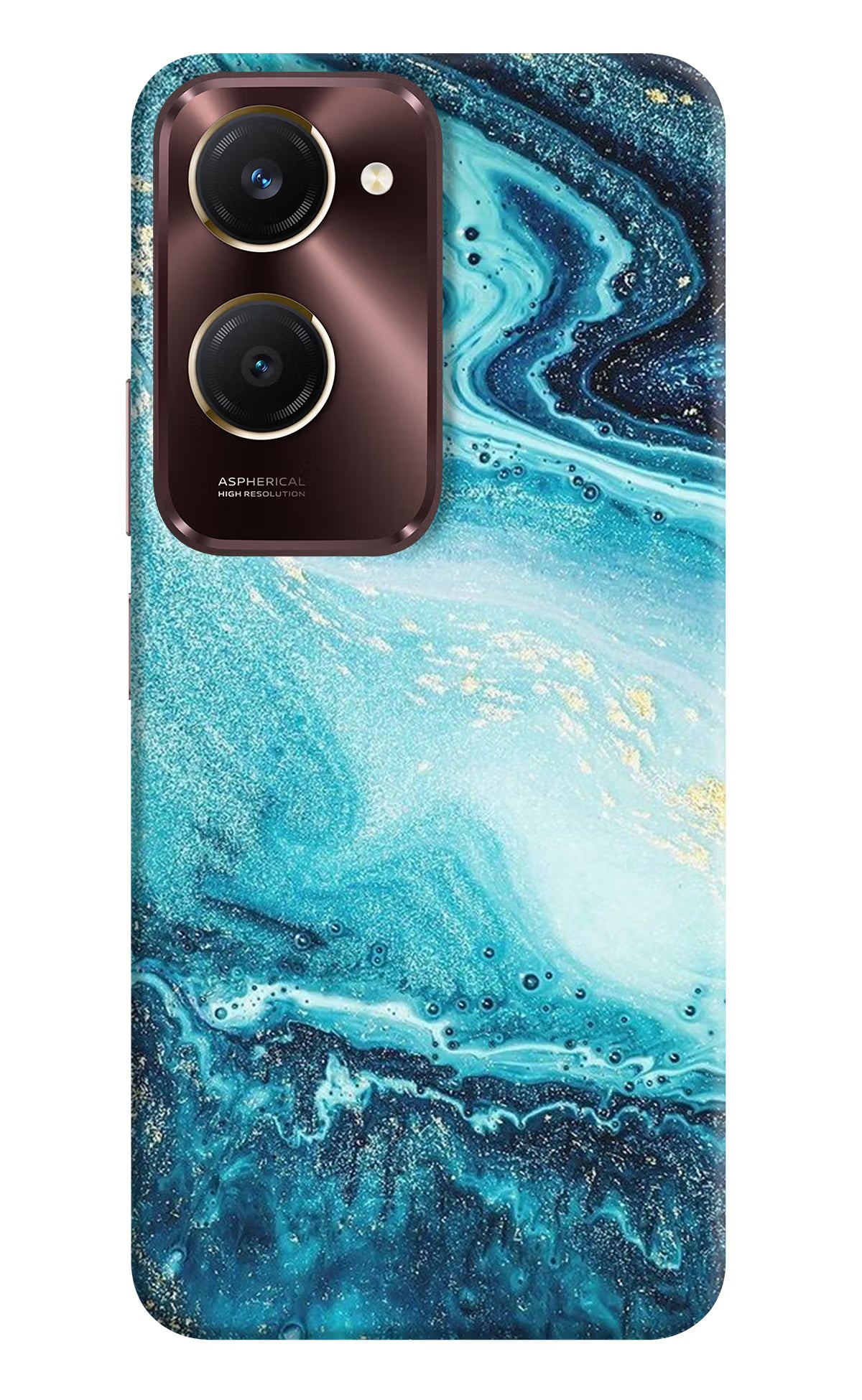 Blue Glitter Marble Vivo Y28s 5G Hard Case Back Cover by Casekaro