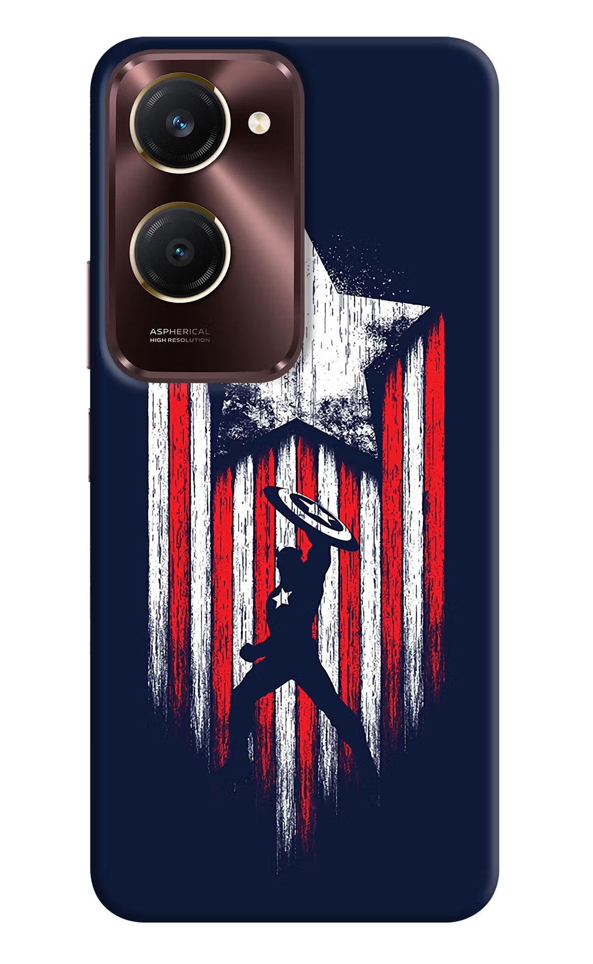 Captain America Marvel Art Vivo Y28s 5G Hard Case Back Cover by Casekaro