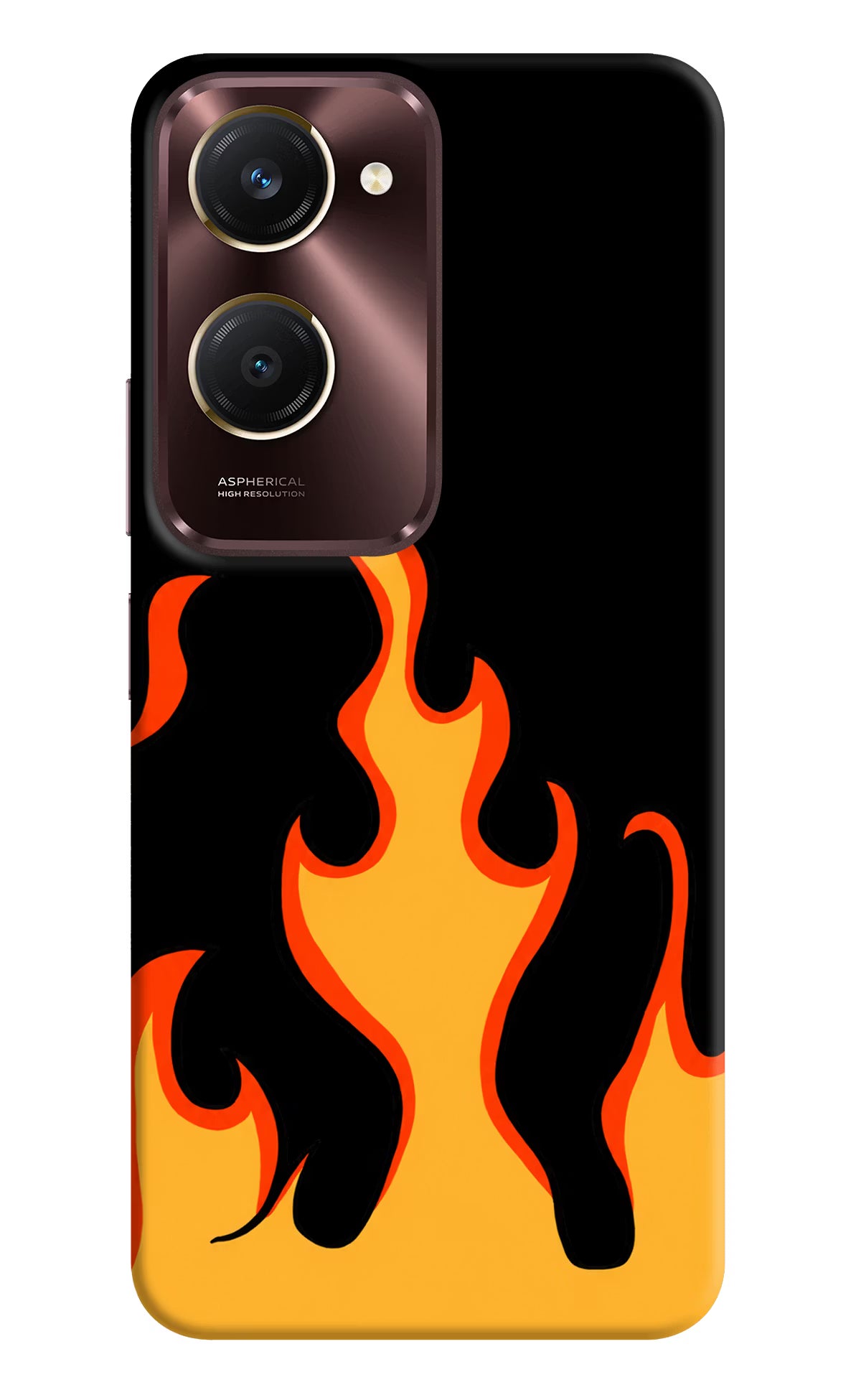 Fired Up – Black Vivo Y28s 5G Hard Case Back Cover by Casekaro