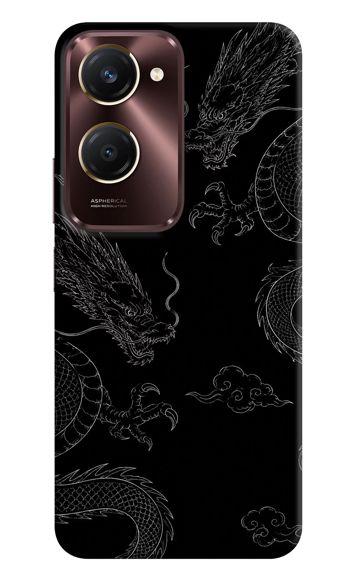 Twin Dragons Vivo Y28s 5G Hard Case Back Cover by Casekaro