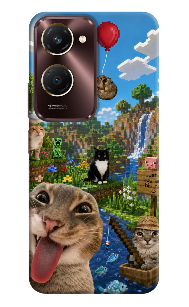 Minecraft Cat Chaos Vivo Y28s 5G Hard Case Back Cover by Casekaro
