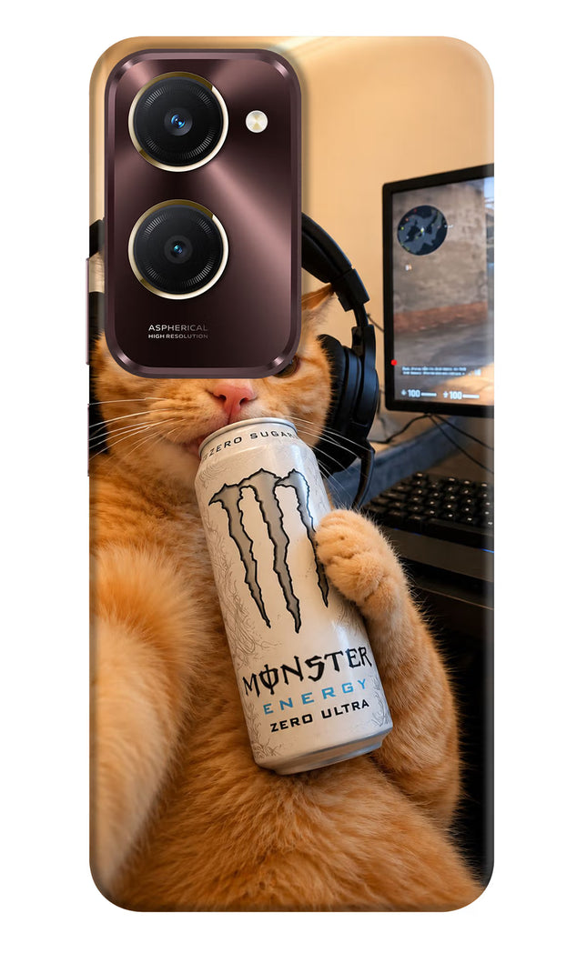 Gamer Cat Energy Vivo Y28s 5G Hard Case Back Cover by Casekaro