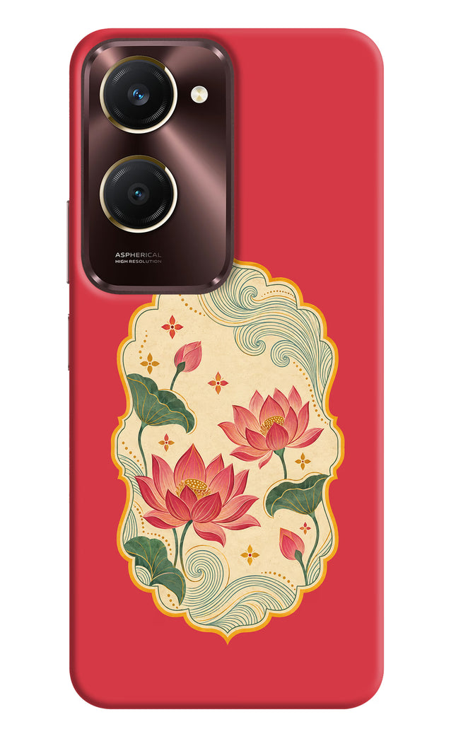 Pink Lotus Vivo Y28s 5G Hard Case Back Cover by Casekaro