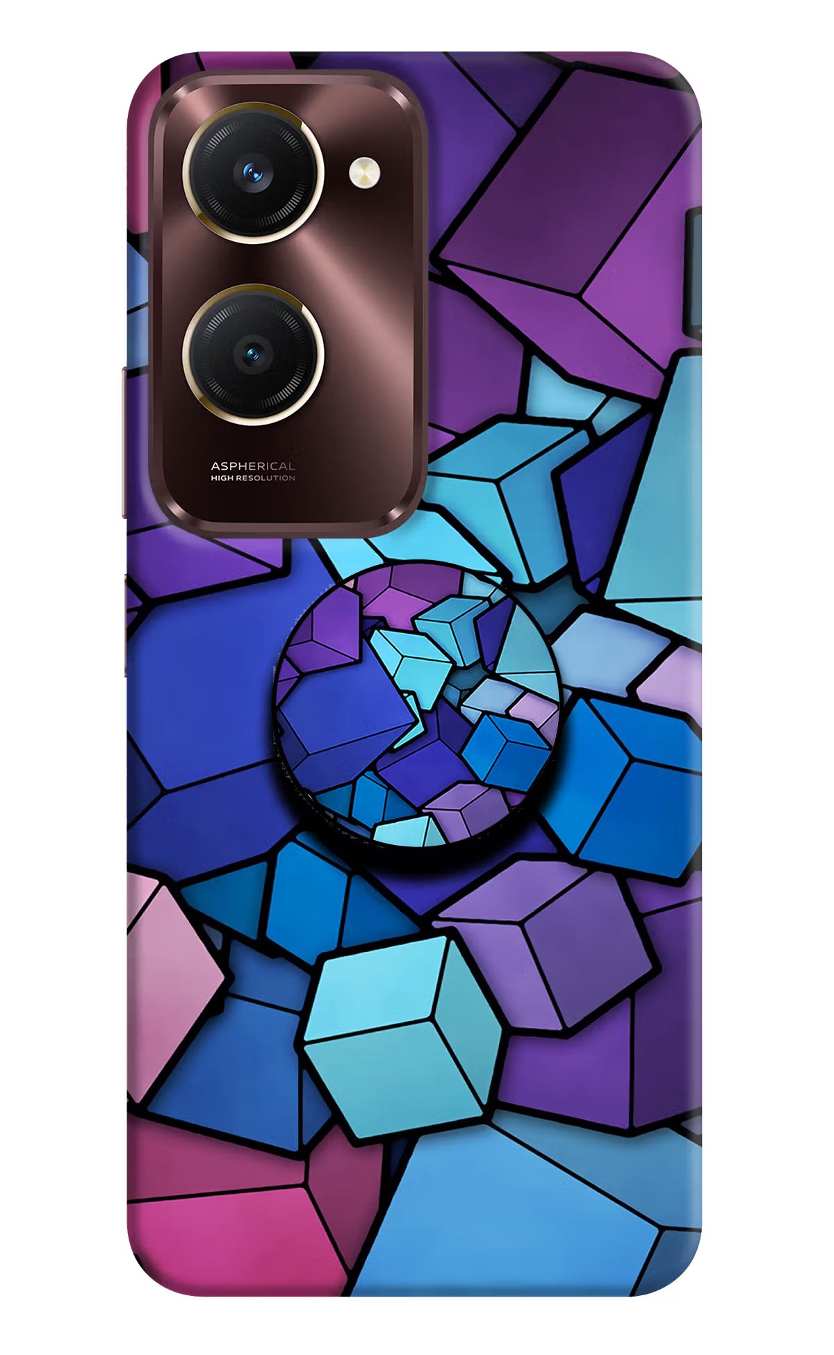 Cubic Abstract Vivo Y28s 5G Pop Case by Casekaro