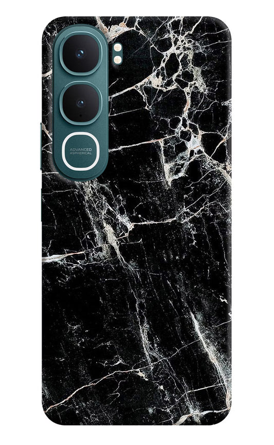 Black Marble Texture Vivo Y31 5G Hard Case Back Cover by Casekaro