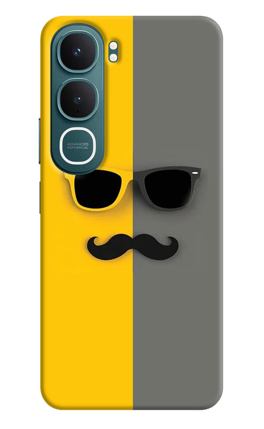 Sunglasses with Mustache Vivo Y31 5G Hard Case Back Cover by Casekaro