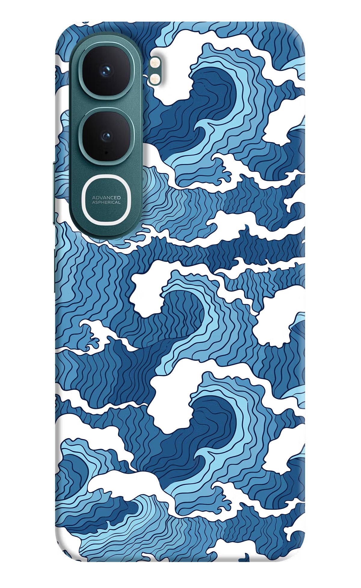 Blue Waves Vivo Y31 5G Hard Case Back Cover by Casekaro