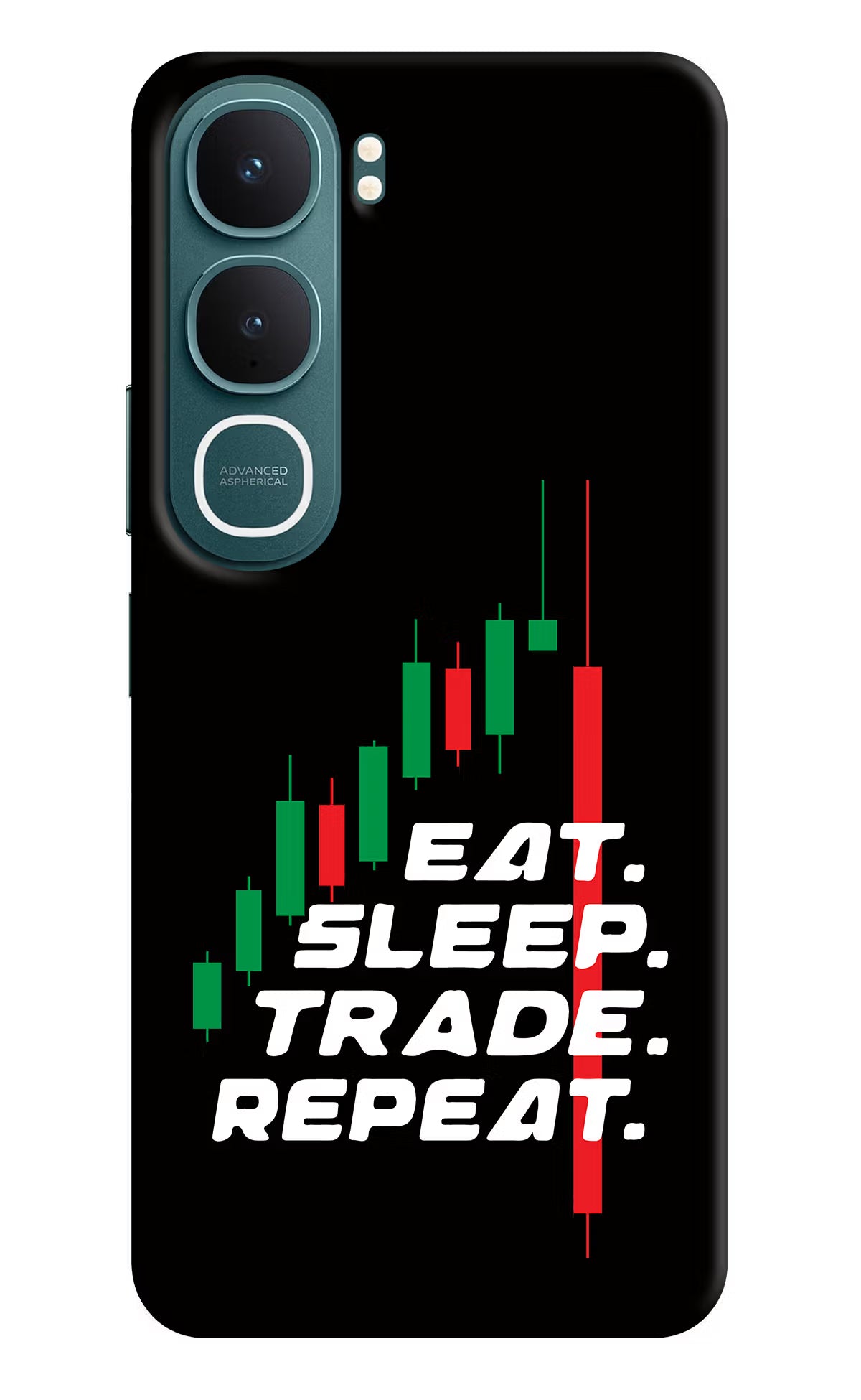 Eat Sleep Trade Repeat Vivo Y31 5G Hard Case Back Cover by Casekaro