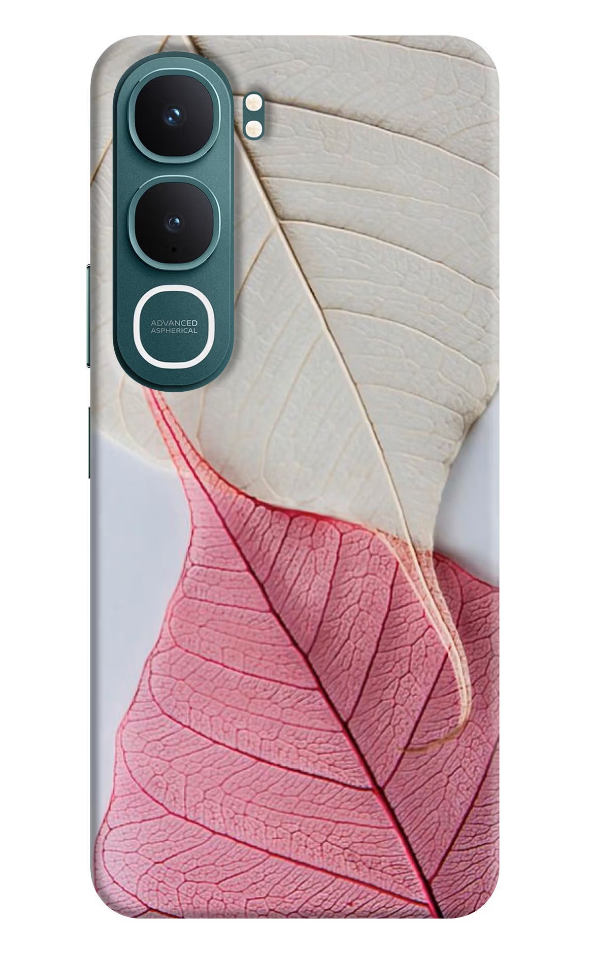 White Pink Leaf Vivo Y31 5G Hard Case Back Cover by Casekaro