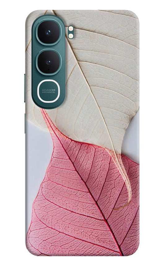 White Pink Leaf Vivo Y31 5G Hard Case Back Cover by Casekaro