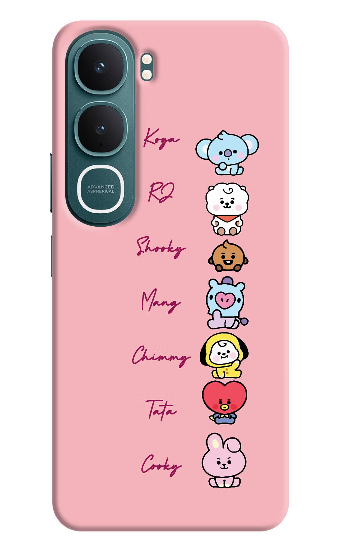 BTS names Vivo Y31 5G Hard Case Back Cover by Casekaro