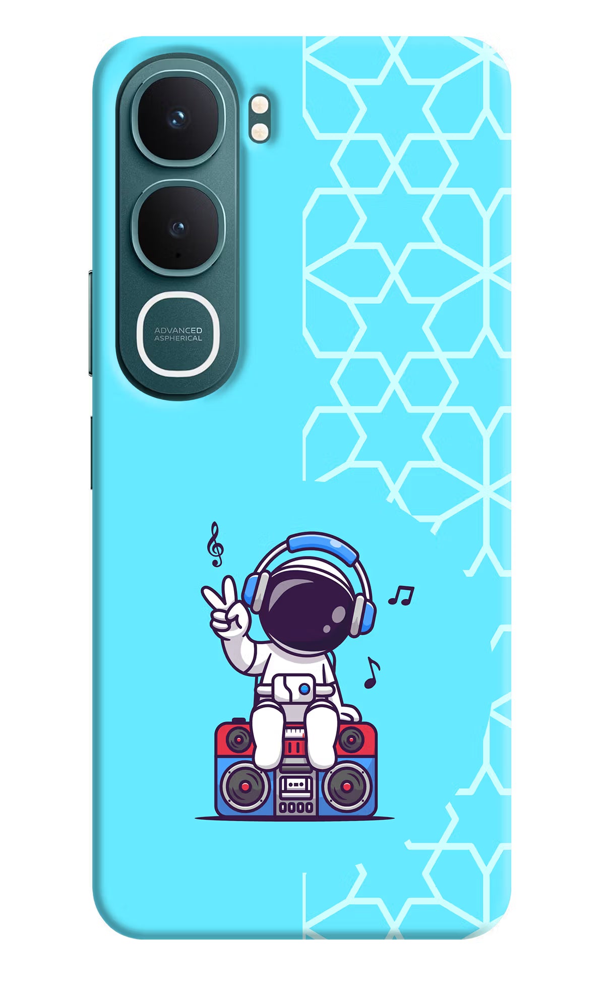 Cute Astronaut Chilling Vivo Y31 5G Hard Case Back Cover by Casekaro