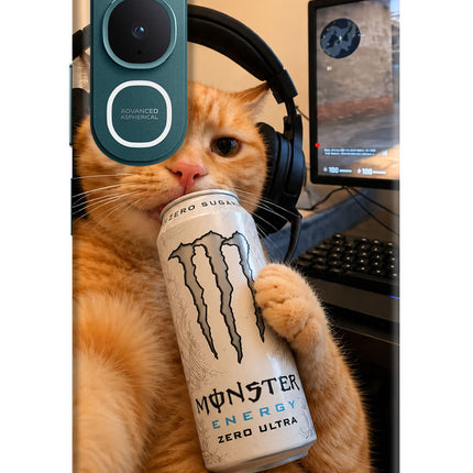 Gamer Cat Energy Vivo Y31 5G Hard Case Back Cover by Casekaro