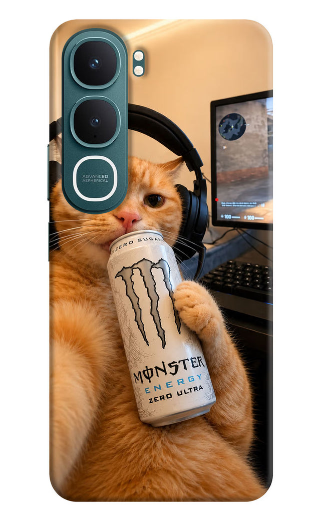Gamer Cat Energy Vivo Y31 5G Hard Case Back Cover by Casekaro