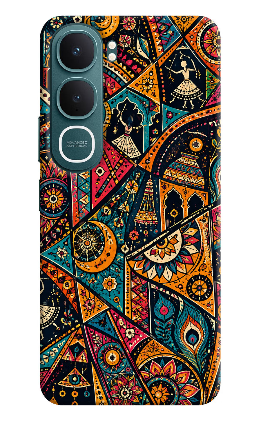 Folk Print Vivo Y31 5G Back Cover, Hard case