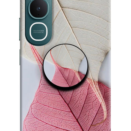 White Pink Leaf Vivo Y31 5G Pop Case by Casekaro