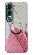 White Pink Leaf Vivo Y31 5G Pop Case by Casekaro