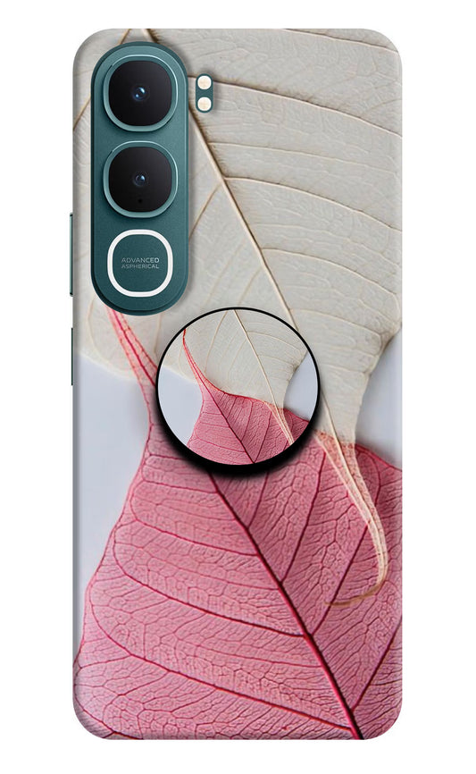 White Pink Leaf Vivo Y31 5G Pop Case by Casekaro