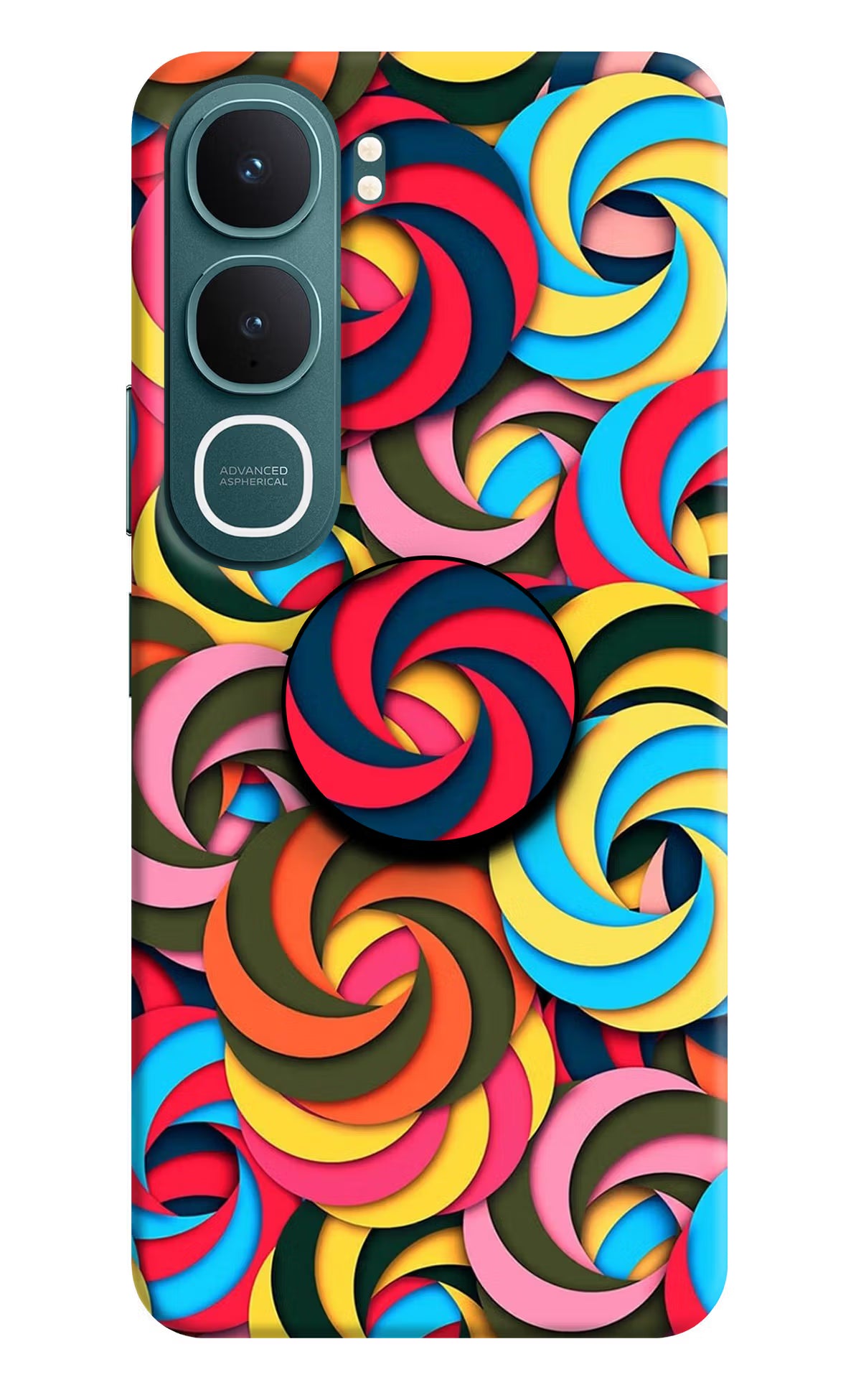 Spiral Pattern Vivo Y31 5G Pop Case by Casekaro