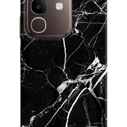 Black Marble Pattern Vivo Y31 Pro 5G Hard Case Back Cover by Casekaro