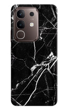 Black Marble Pattern Vivo Y31 Pro 5G Hard Case Back Cover by Casekaro