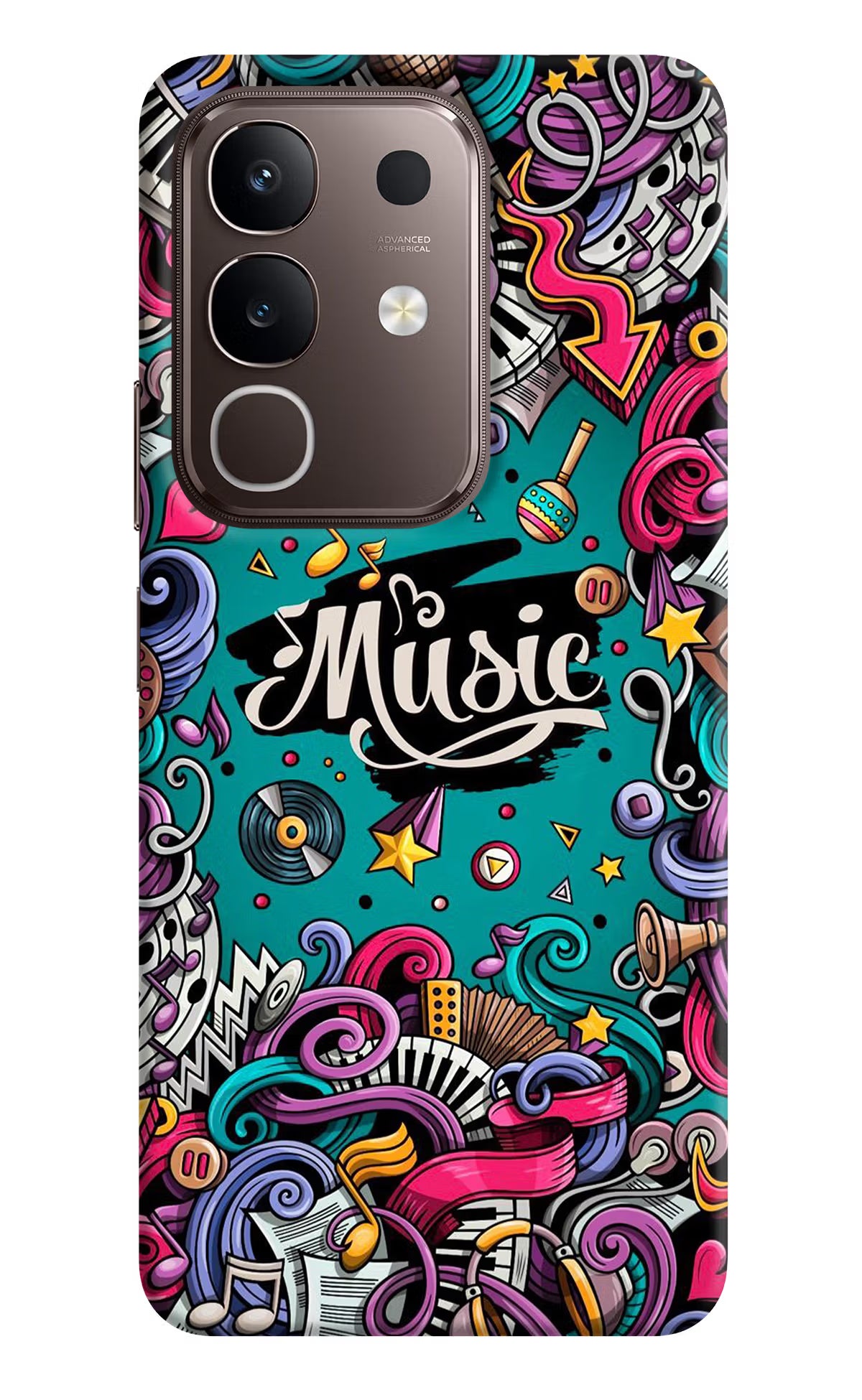 Music Graffiti Vivo Y31 Pro 5G Hard Case Back Cover by Casekaro
