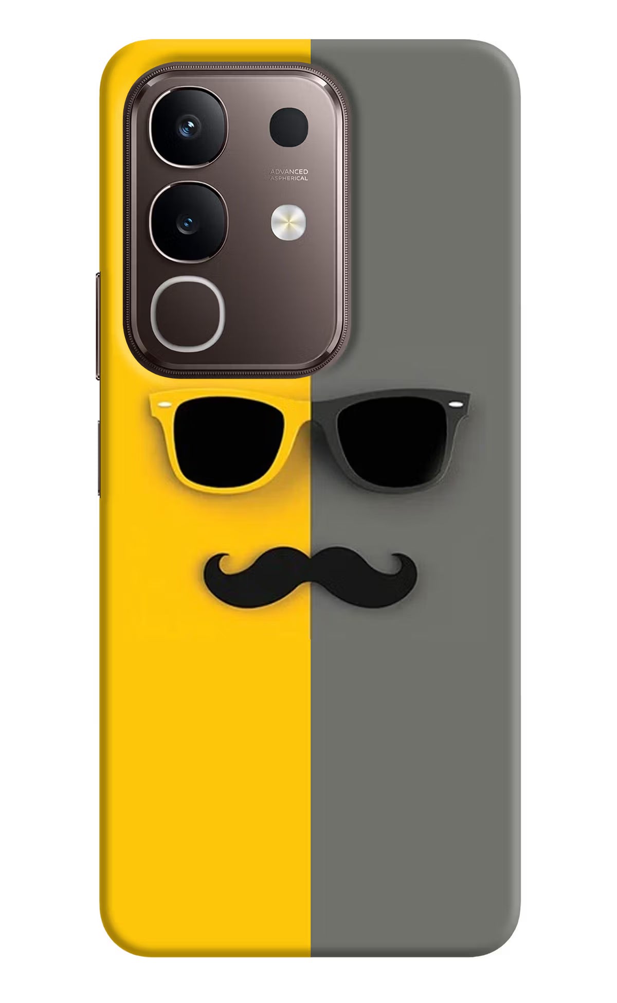 Sunglasses with Mustache Vivo Y31 Pro 5G Hard Case Back Cover by Casekaro