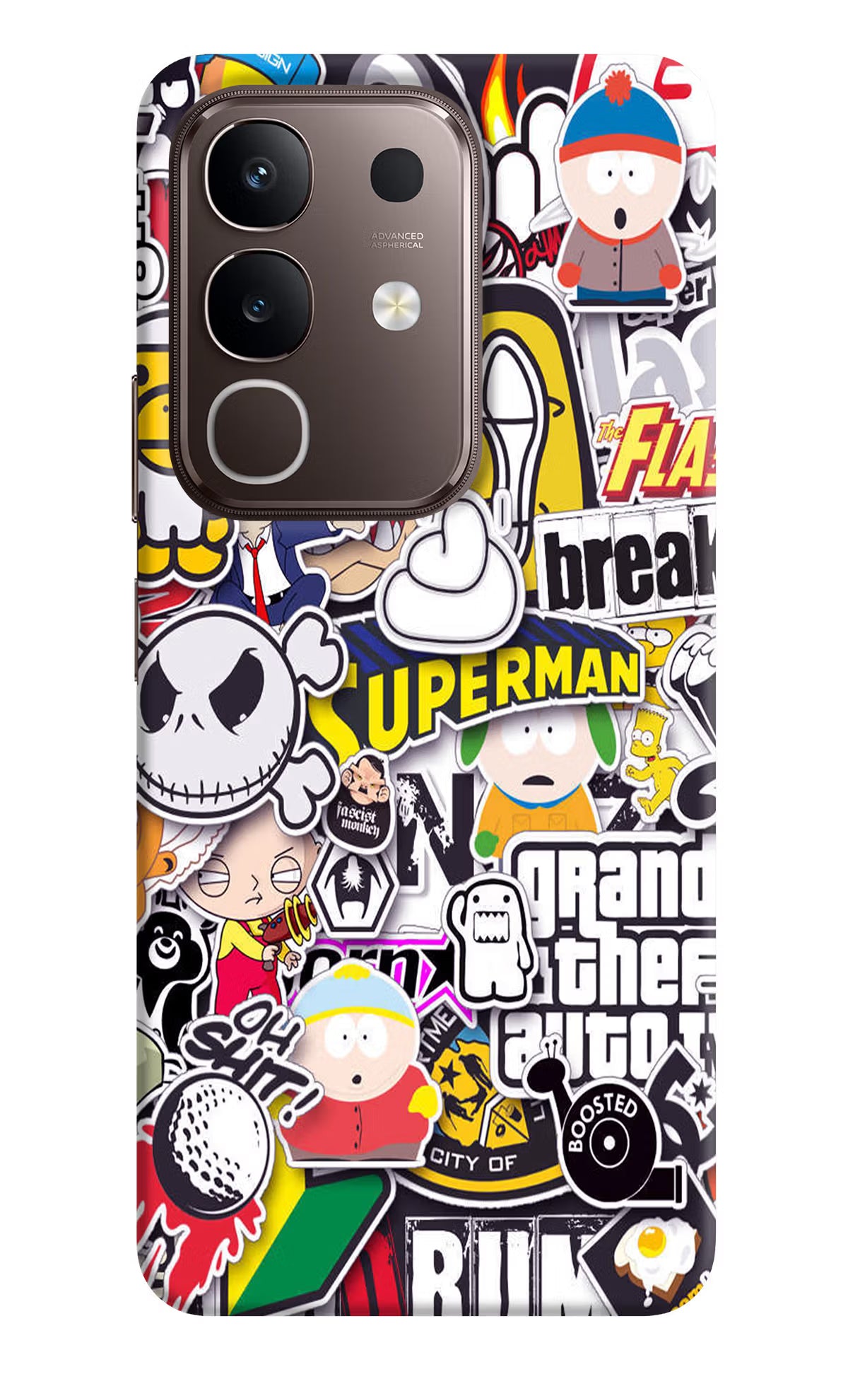 Sticker Bomb Vivo Y31 Pro 5G Hard Case Back Cover by Casekaro