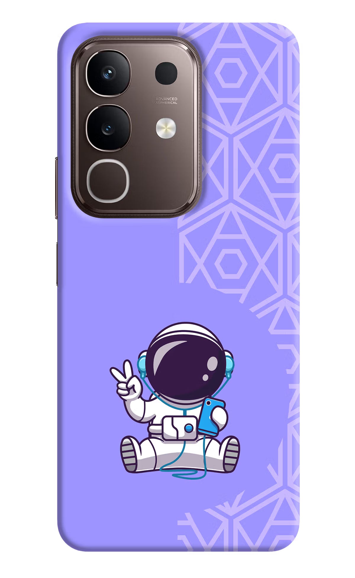 Cute Astronaut Chilling Vivo Y31 Pro 5G Hard Case Back Cover by Casekaro