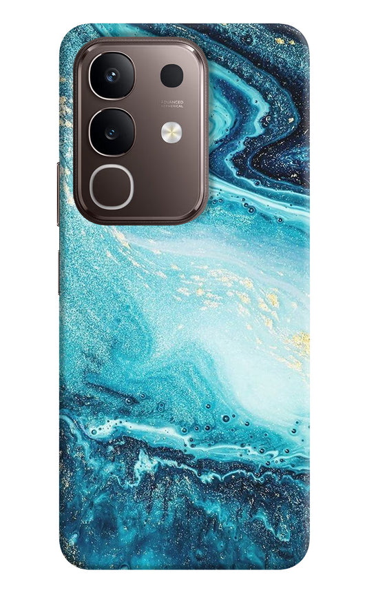 Blue Glitter Marble Vivo Y31 Pro 5G Hard Case Back Cover by Casekaro