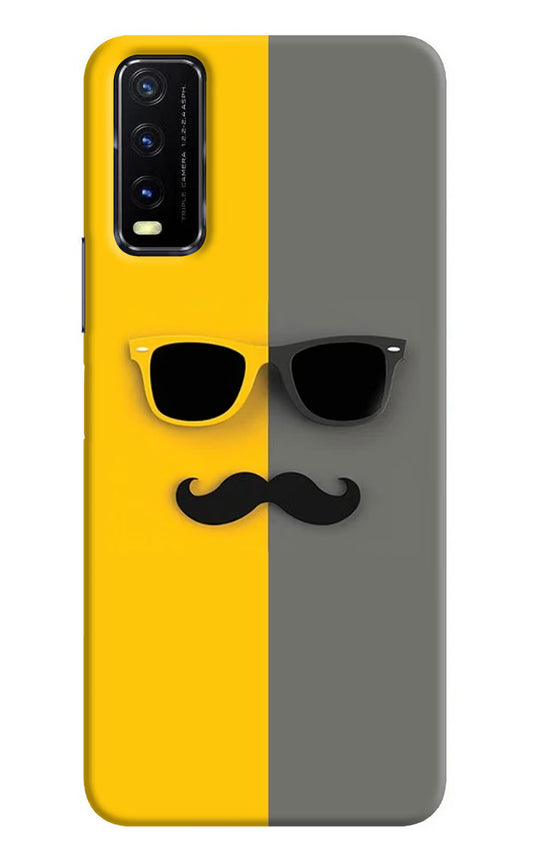 Sunglasses with Mustache Vivo Y20G Back Cover
