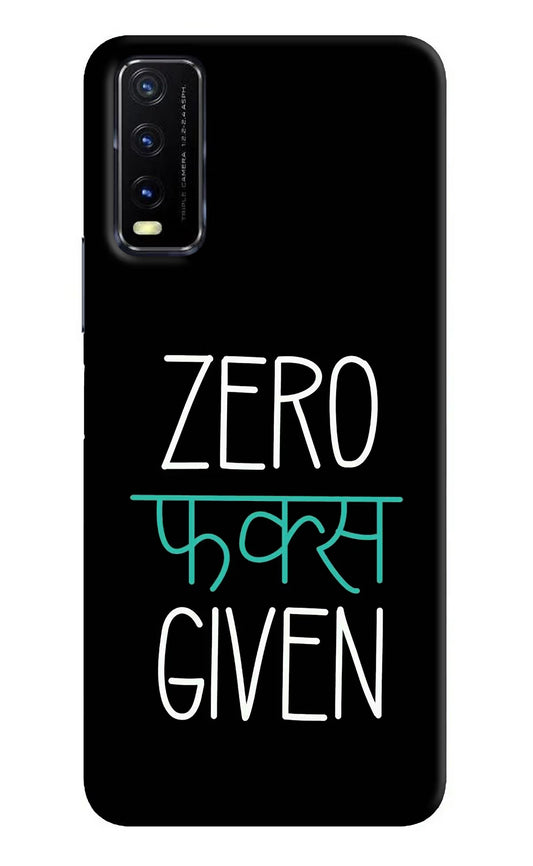 Zero Fucks Given Vivo Y20G Back Cover