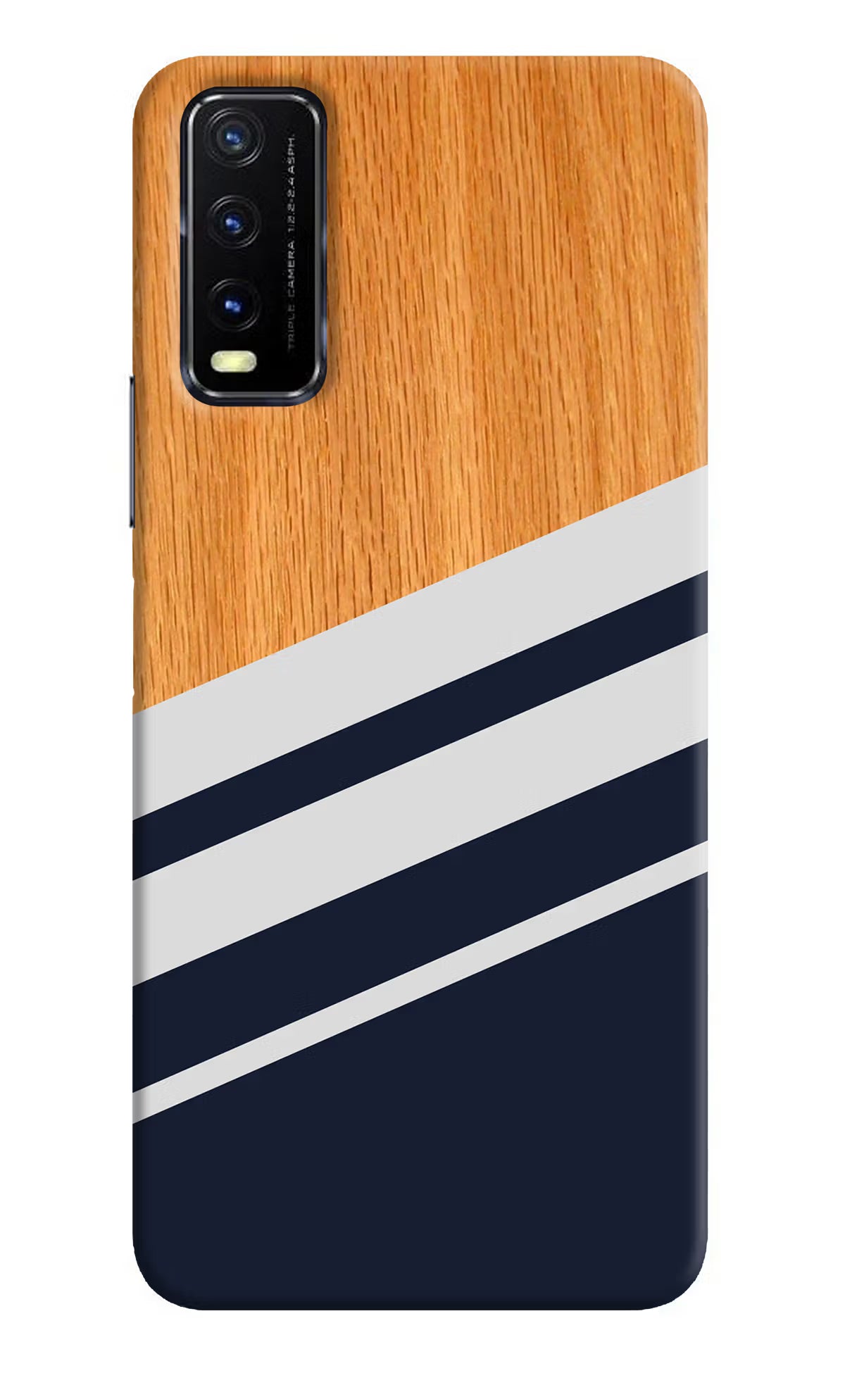 Blue and white wooden Vivo Y20G Back Cover