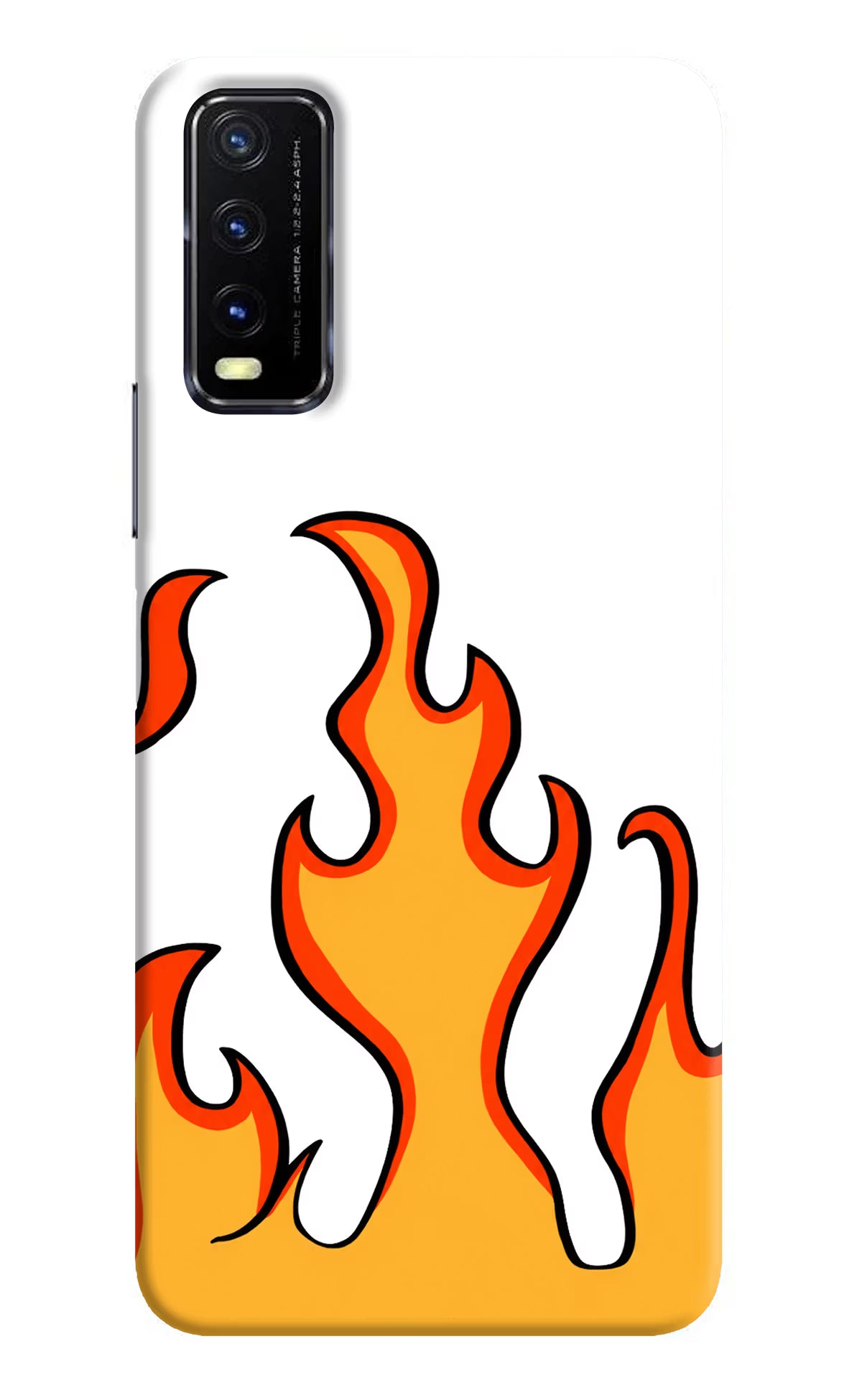 Fired Up – White Vivo Y20G Hard Case Back Cover by Casekaro