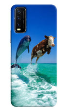 Dolphin vs Cow Vivo Y20G Hard Case Back Cover by Casekaro