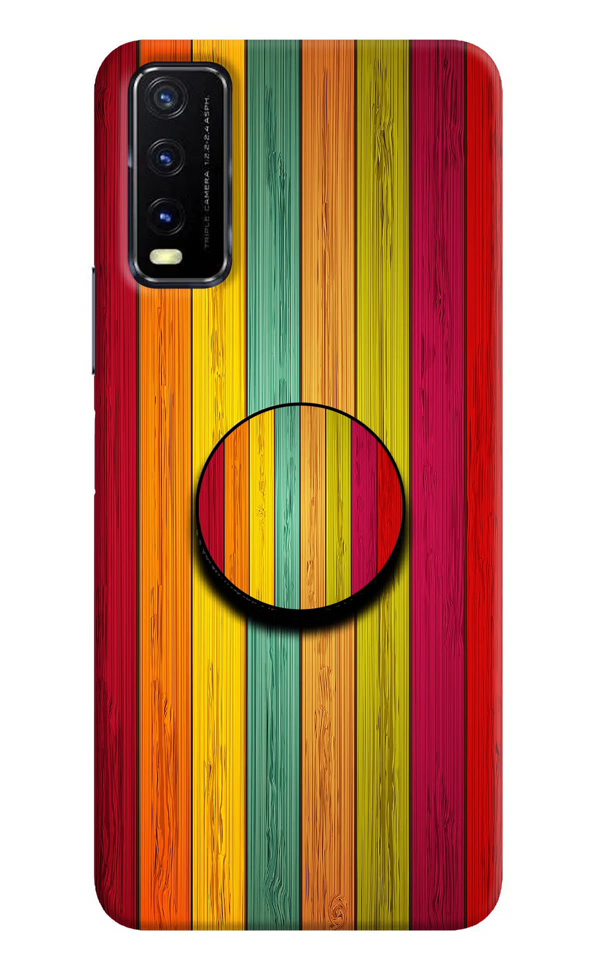 Multicolor Wooden Vivo Y20G Pop Case